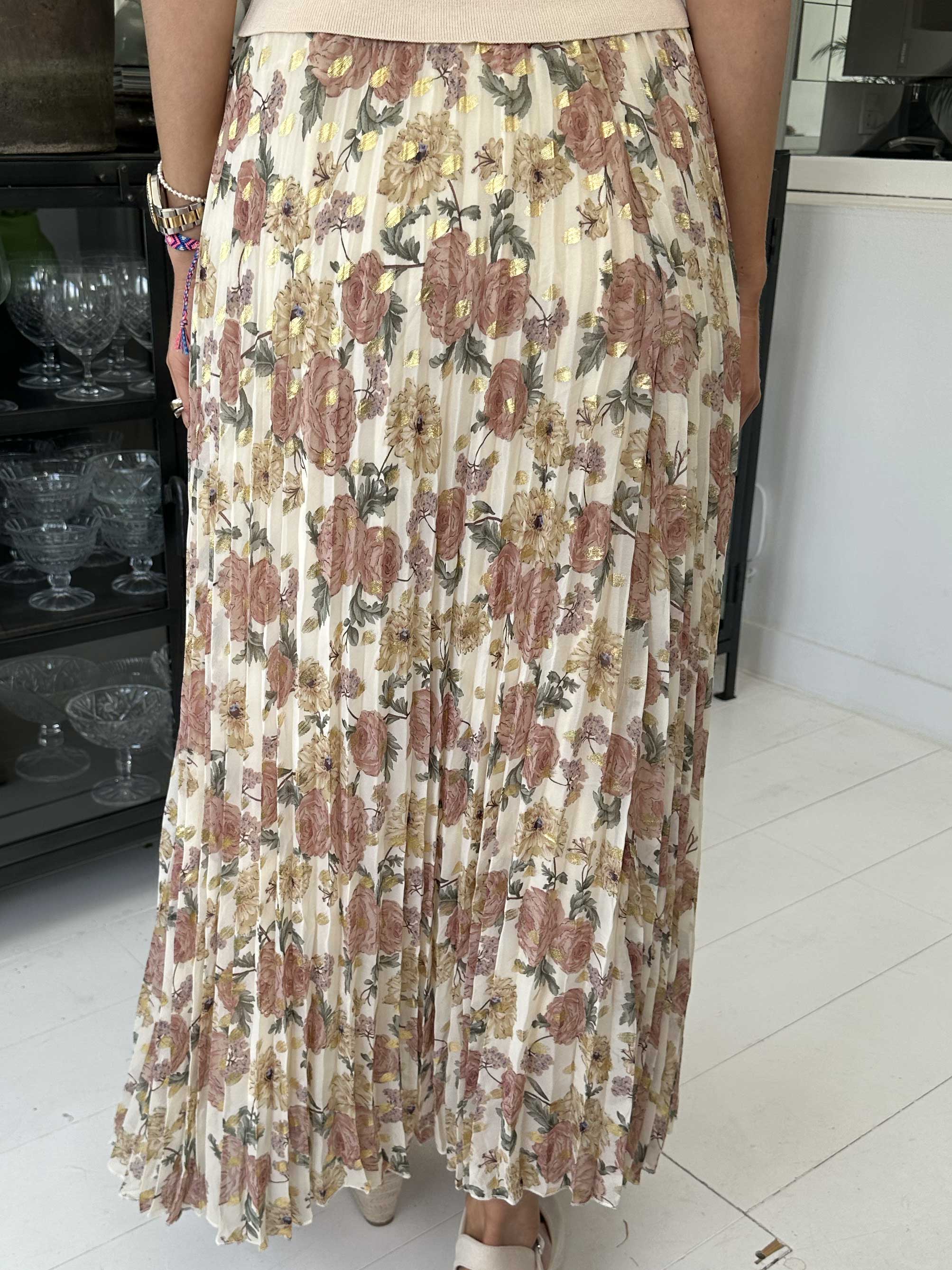 Josefine - Sød plisseret nederdel med blomsterprint
